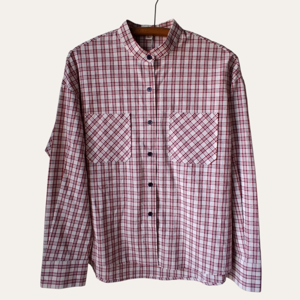 Anthropologie The Korner Plaid Check Button Up Top - Picture 3 of 13